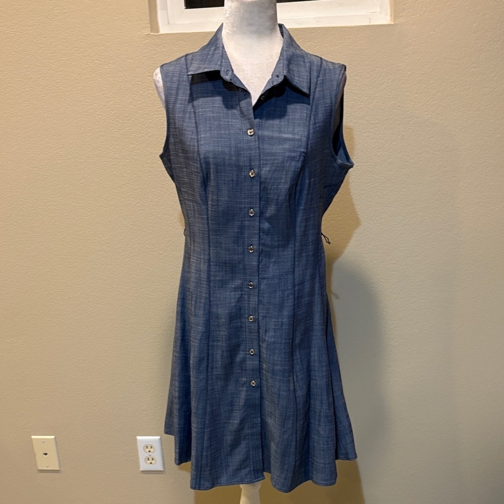 Tommy Hilfiger Denim Sleeveless Dress with Button Down Front-Size 8
